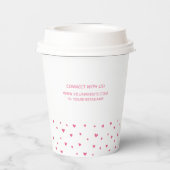 Eenvoudig roze hartritme Business Logo Custom Papieren Bekers (Achterkant)