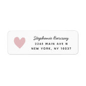 Eenvoudig roze hartritmeadres etiket (Voorkant)
