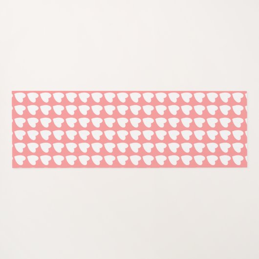 Eenvoudig roze hartritmees yogamat (Achterkant (horizontaal))