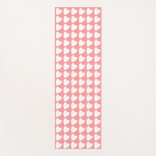 Eenvoudig roze hartritmees yogamat (Voorkant)