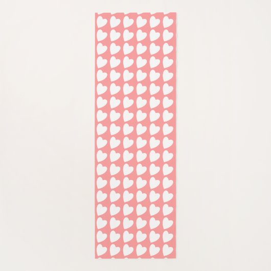 Eenvoudig roze hartritmees yogamat (Achterkant)