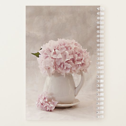 Eenvoudig Roze hydrangeas in een Pitcher Planner (Achterkant)