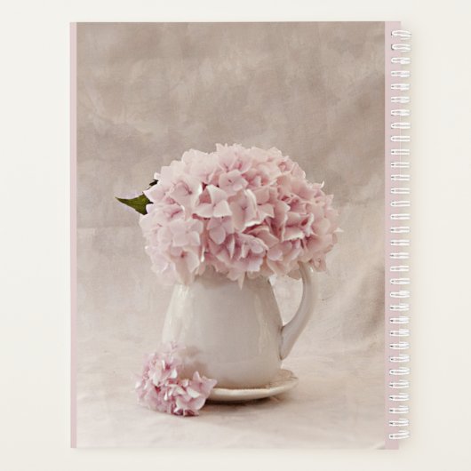 Eenvoudig Roze hydrangeas in een Pitcher Planner (Achterkant)
