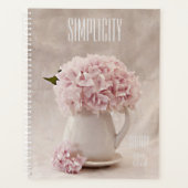 Eenvoudig Roze hydrangeas in een Pitcher Planner (Voorkant)