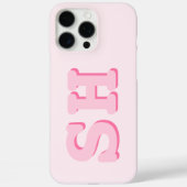 Eenvoudig Roze Initiaal Monogram Case-Mate iPhone Case (Achterkant)