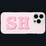 Eenvoudig Roze Initiaal Monogram iPhone 16 Pro Max Hoesje<br><div class="desc">Creëer uw eigen gepersonaliseerde iPhone-hoesje met aangepast initiaal in eenvoudige moderne typografie en roze kleur.</div>