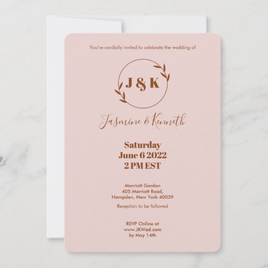 Eenvoudig Roze Kaart (Voorkant)