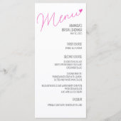 Eenvoudig roze kalligrafie Vrijgezellenfeest Menu (Voorkant)