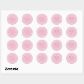 Eenvoudig roze kalligrafielabel op zaterdag ronde sticker (Vel)