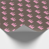Eenvoudig roze kasteelpatroon Verjaardag Cadeaupapier (Hoek)