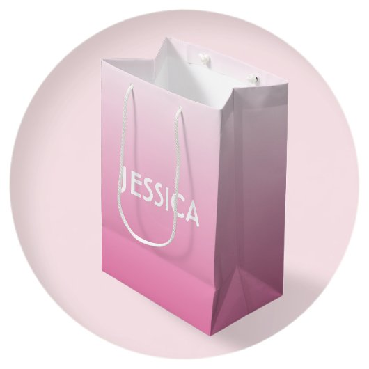 Eenvoudig roze, langzaam uitbreidbaar verloop en n medium cadeauzakje