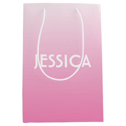 Eenvoudig roze, langzaam uitbreidbaar verloop en n medium cadeauzakje (Voorkant)