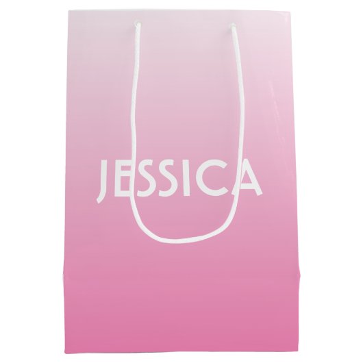 Eenvoudig roze, langzaam uitbreidbaar verloop en n medium cadeauzakje (Achterkant)