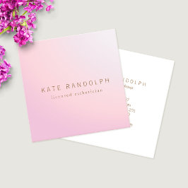 Eenvoudig roze lavender ombre esthetician Square Vierkante Visitekaartje