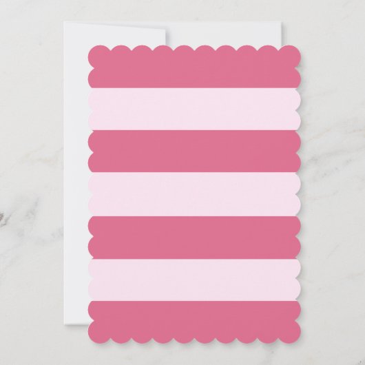 Eenvoudig roze meisje 1e verjaardag uitnodiging (Achterkant)