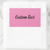 Eenvoudig Roze met Zwart Script Text Sjabloon Rechthoekige Sticker (Tas)