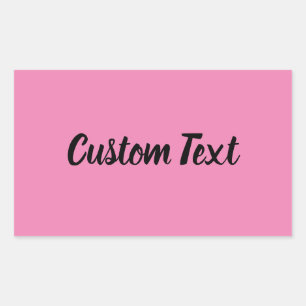 Eenvoudig Roze met Zwart Script Text Sjabloon Rechthoekige Sticker