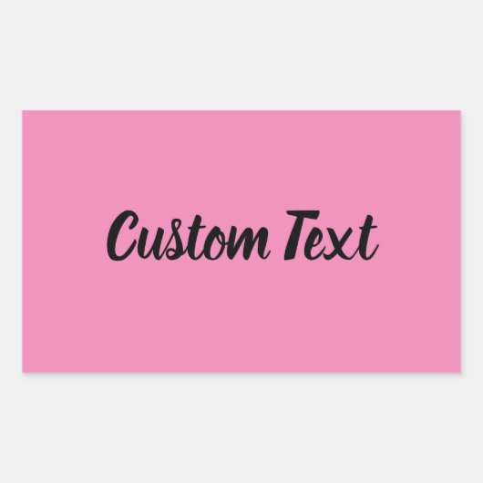 Eenvoudig Roze met Zwart Script Text Sjabloon Rechthoekige Sticker (Voorkant)