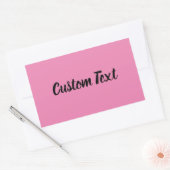 Eenvoudig Roze met Zwart Script Text Sjabloon Rechthoekige Sticker (Envelop)