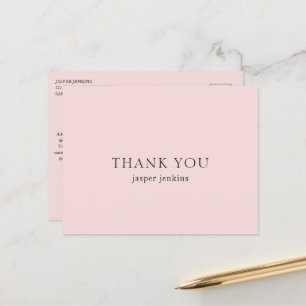 Eenvoudig Roze Minimal Modern Briefkaart