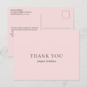 Eenvoudig Roze Minimal Modern Briefkaart (Voorkant / Achterkant)