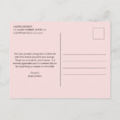 Eenvoudig Roze Minimal Modern Briefkaart (Achterkant)