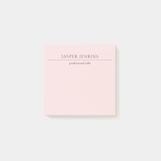 Eenvoudig Roze Minimal Modern Post-it® Notes (Voorkant)