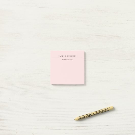 Eenvoudig Roze Minimal Modern Post-it® Notes (Op bureau)