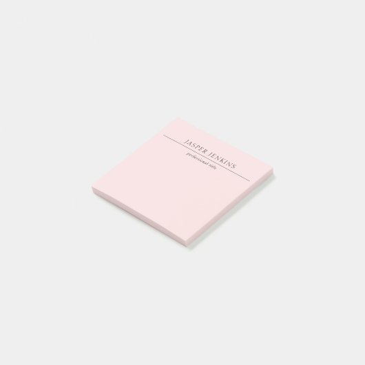 Eenvoudig Roze Minimal Modern Post-it® Notes (Schuin)