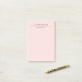 Eenvoudig Roze Minimal Modern Post-it® Notes (Op bureau)