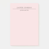 Eenvoudig Roze Minimal Modern Post-it® Notes (Voorkant)