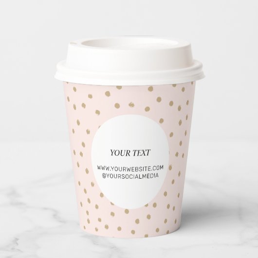 Eenvoudig roze, minimale maatbekertjes voor zakeli papieren bekers (Achterkant)