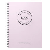 Eenvoudig Roze Minimalistisch Aangepast Logo Merkg Notitieboek (Voorkant)