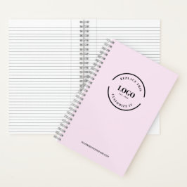 Eenvoudig Roze Minimalistisch Aangepast Logo Merkg Notitieboek