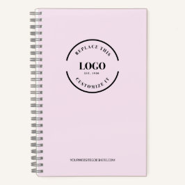 Eenvoudig Roze Minimalistisch Aangepast Logo Merkg Notitieboek