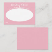 Eenvoudig roze minimalistisch Baby shower Woord va Informatiekaartje (Voorkant / Achterkant)