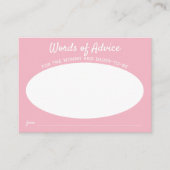 Eenvoudig roze minimalistisch Baby shower Woord va Informatiekaartje (Voorkant)