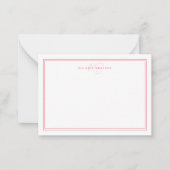 Eenvoudig roze minimalistisch Monogram 2 grens Notitiekaartje (Voorkant)