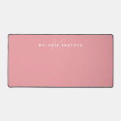 Eenvoudig roze minimalistisch monogram Kantoor Bureaumat (Voorkant)