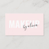 Eenvoudig Roze Modern Make-up Artist Visitekaartje (Voorkant)