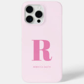 Eenvoudig roze moderne monogram Case-Mate iPhone case (Achterkant)