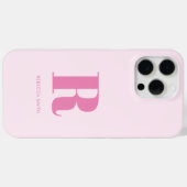 Eenvoudig roze moderne monogram Case-Mate iPhone case (Achterkant (horizontaal))