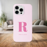 Eenvoudig roze moderne monogram iPhone 15 pro max hoesje<br><div class="desc">Eenvoudig Modern Initiaal Monogram Telefoon Case. Creëer uw eigen gepersonaliseerde iPhone Case met aangepaste initiaal naam.</div>