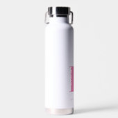 Eenvoudig roze moderne monogram waterfles (Voorkant)