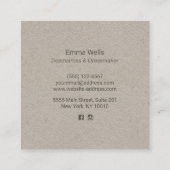 Eenvoudig roze naaigarens contactkaartje (Achterkant)