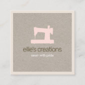 Eenvoudig roze naaigarens contactkaartje (Voorkant)