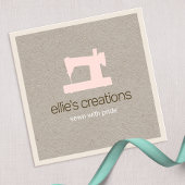 Eenvoudig roze naaigarens contactkaartje