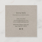 Eenvoudig roze naaigarens vierkante visitekaartje (Achterkant)