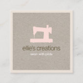 Eenvoudig roze naaigarens vierkante visitekaartje (Voorkant)