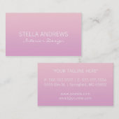 Eenvoudig Roze Ombre Gradient Visitekaartje (Voorkant / Achterkant)